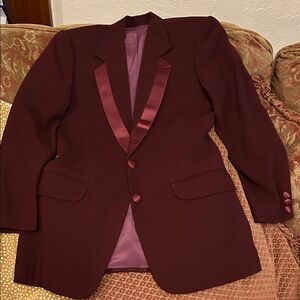 Elegant Burgundy Blazer very chic.